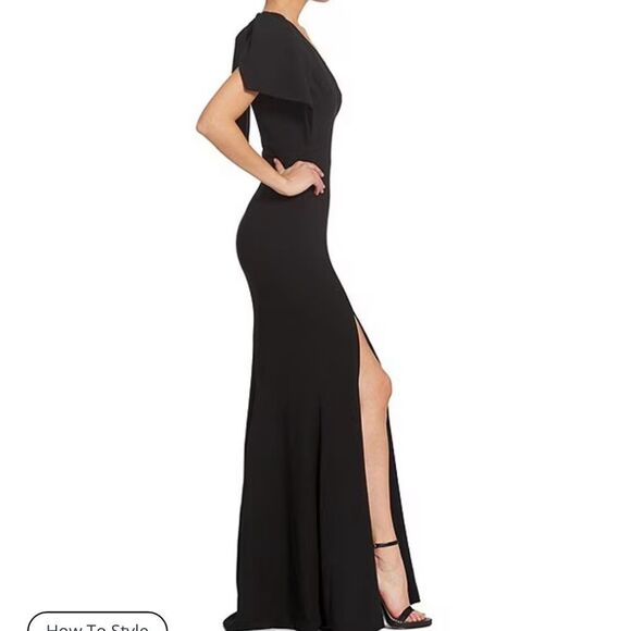 NWT Dress the Population Georgina Asymmetrical Neck Sleeveless Bow Shoulder 
HH6 - Picture 2 of 5